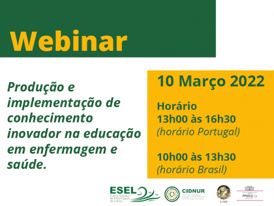 Webinar Produção e implementação de conhecimento inovador na educação em enfermagem e saúde